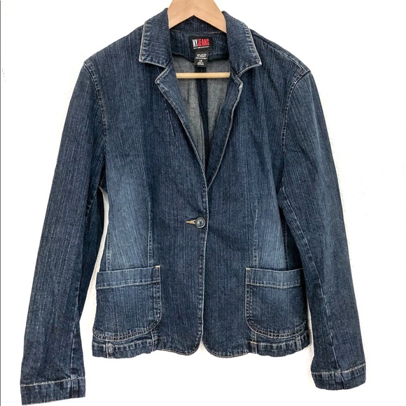 New York & Company Jackets & Blazers - New York & Company dark denim blazer size 14